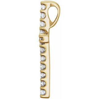 14K Yellow 1/6 CTW Natural Diamond Petite Cross Pendant
