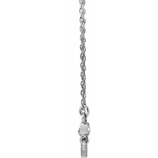 14K White .03 CTW Natural Diamond Sideways Cross 16-18" Necklace