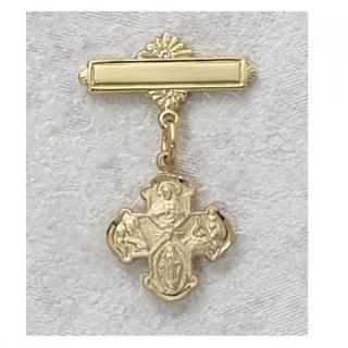 Gold over Silver 4-Way Gold-plated Baby Pin/T