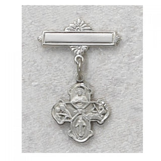 Sterling Silver Four-Way Rhodium Baby Pin