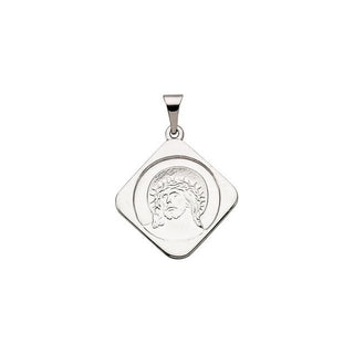 14K White 18.8x18.8 mm Ecce Homo Medal