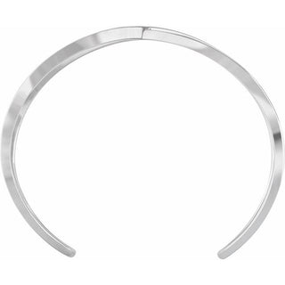 14K White Criss-Cross Cuff 7" Bracelet 
