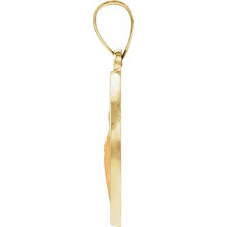 14K Yellow Hollow Round Spanish St. Jude Medal 