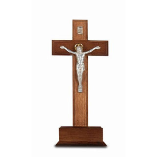 10"Walnut Crucifix With Salerni Silver Corpus