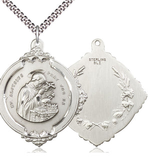 Sterling Silver Saint Aloysius Pendant Necklace