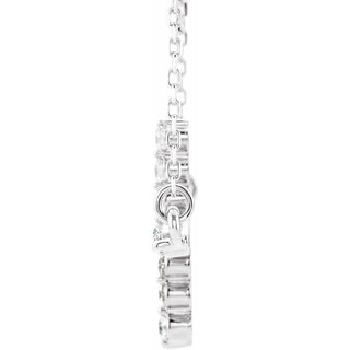 Sterling Silver 1/4 CTW Natural Diamond Sideways Cross 16-18" Necklace