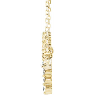 14K Yellow 1/5 CTW Natural Diamond Sideways Cross 16-18" Necklace