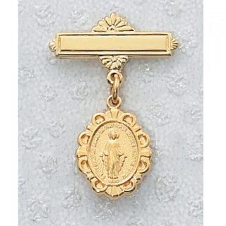 Gold over Silver Miraculous Baby Pin