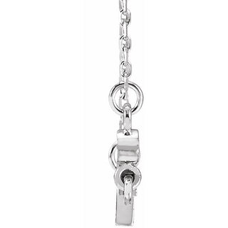 Sterling Silver Natural Pink Tourmaline Sideways Cross 16-18" Necklace