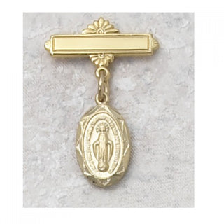 Gold over Silver Oval Miraculous Baby Pin/T