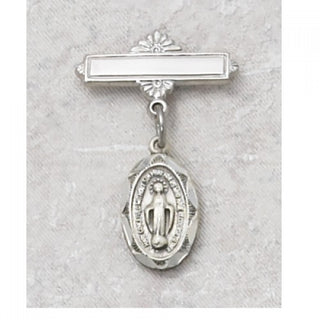 Sterling Silver Oval Miraculous Baby Pin