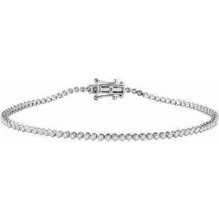 14K White 9/10 CTW Natural Diamond 7" Line Bracelet  