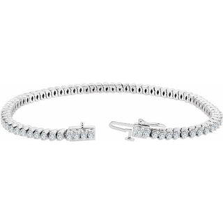 14K White 2 3/4 CTW Natural Diamond 7" Line Bracelet 