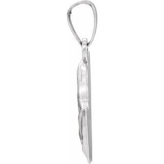 14K White 18.25x13 mm Praying Hands Pendant