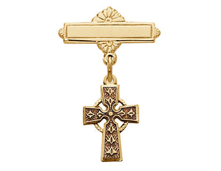 Gold with Sterling Celtic Baby Pin Boxed