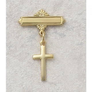 Gold Over Silver Cross Gold-plated Baby Pin