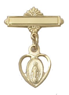 Gold Over Silver Miraculous Gold-plated Baby Pin 