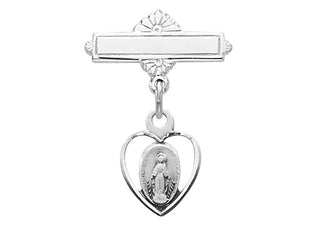 Sterling Silver Miraculous Rhodium Baby Pin
