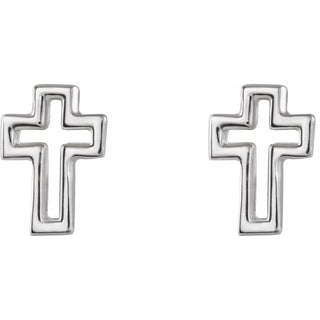 Platinum Open Cross Earring