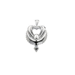 Platinum 23x15 mm Holy Spirit Dove Pendant