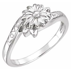 14K White Gold Love Waits Chastity Ring