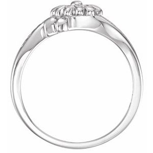 14K White Gold Love Waits Chastity Ring