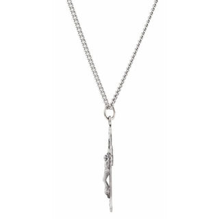 Sterling Silver 32x22 mm Crucifix 24" Necklace