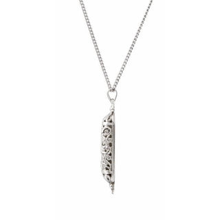 Sterling Silver 36x9 mm Mezuzah 18" Necklace with Parchment