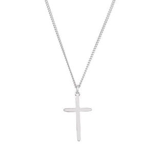 Sterling Silver 25.7x14 mm Cross 18" Necklace 