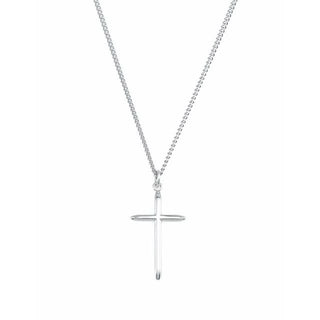 Sterling Silver 25.7x14 mm Cross 18" Necklace 