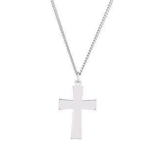 Sterling Silver Cross 24" Necklace 
