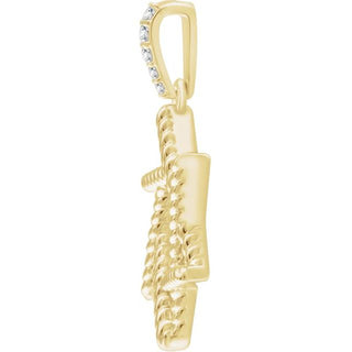 14K Yellow .025 CTW Natural Diamond Star of David Pendant