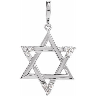 14K White 1/10 CTW Natural Diamond Star of David Pendant