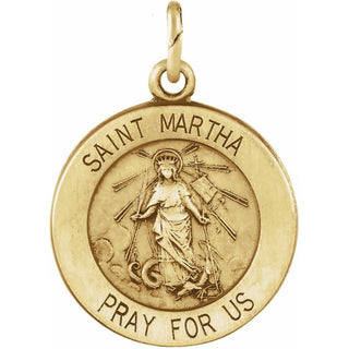 14K Yellow 15 mm Saint Martha Medal