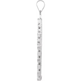 14K White Cross Pendant