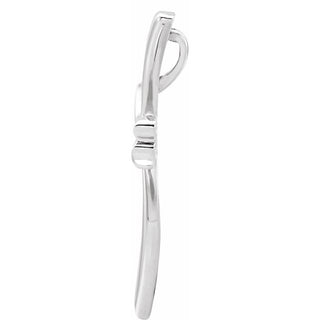 Sterling Silver 49.25x30.5 mm Modern Cross Pendant