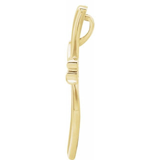 14K Yellow 49.25x30.5 mm Modern Cross Pendant