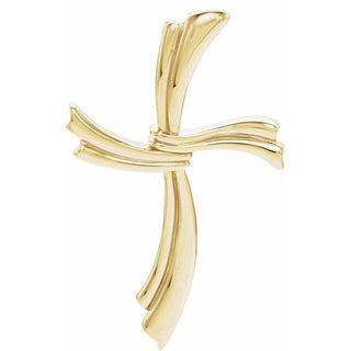 14K Yellow 49.25x30.5 mm Modern Cross Pendant
