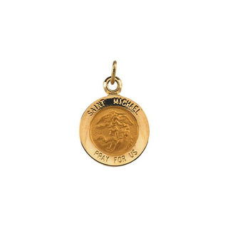 14K Yellow Saint Michael Medal Pendant