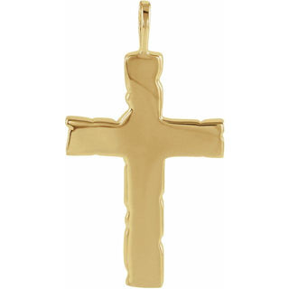 18K Yellow Nugget Cross Pendant