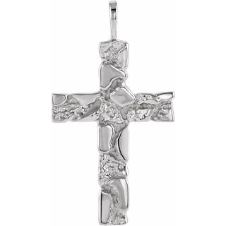Sterling Silver Nugget Cross Pendant