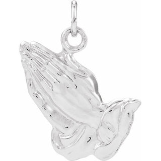 Sterling Silver 18.75x16 mm Praying Hands Pendant