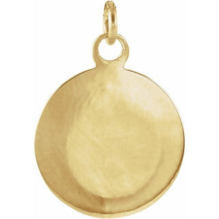 14K Yellow 15 mm Round Baptismal Medal Pendant 