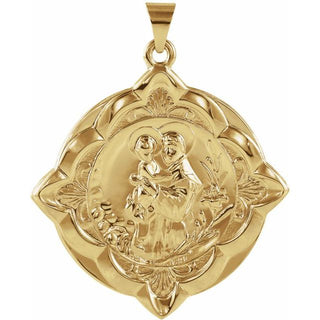14K Yellow 31x31 mm Saint Anthony of Padua Medal