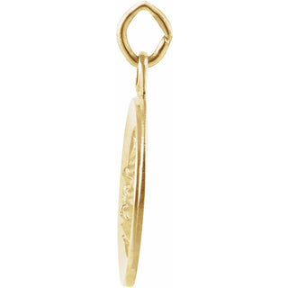 14K Yellow 12 mm Round Baptismal Medal Pendant 