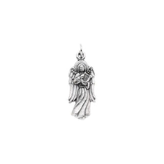 Sterling Silver 21x9 mm Angel with Harp Pendant  