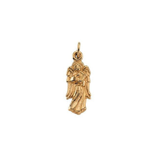 14K Yellow 21x9 mm Angel with Harp Pendant  