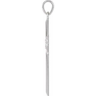 14K White 32.5x19.5 mm Cross Pendant 