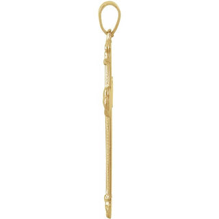 14K Yellow 25x16 mm Cross Pendant 