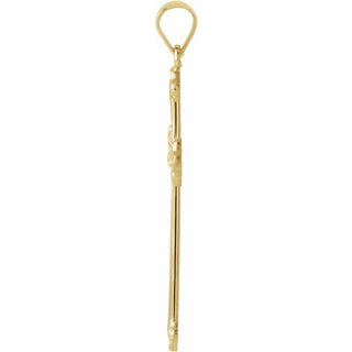 14K Yellow 27.5x16 mm Cross Pendant